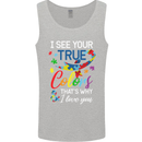 I See Your True Colours Autism Autistic Mens Vest Tank Top Sports Grey