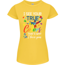 I See Your True Colours Autism Autistic Womens Petite Cut T-Shirt Yellow