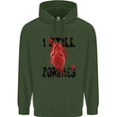 I Still Heart Zombies Apocalypse Childrens Kids Hoodie Forest Green