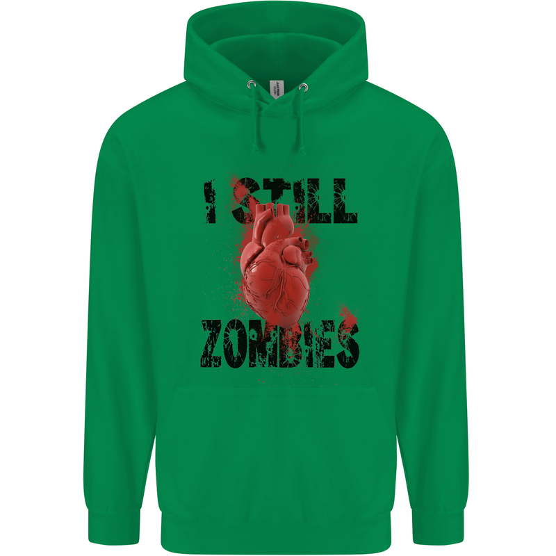 I Still Heart Zombies Apocalypse Childrens Kids Hoodie Irish Green