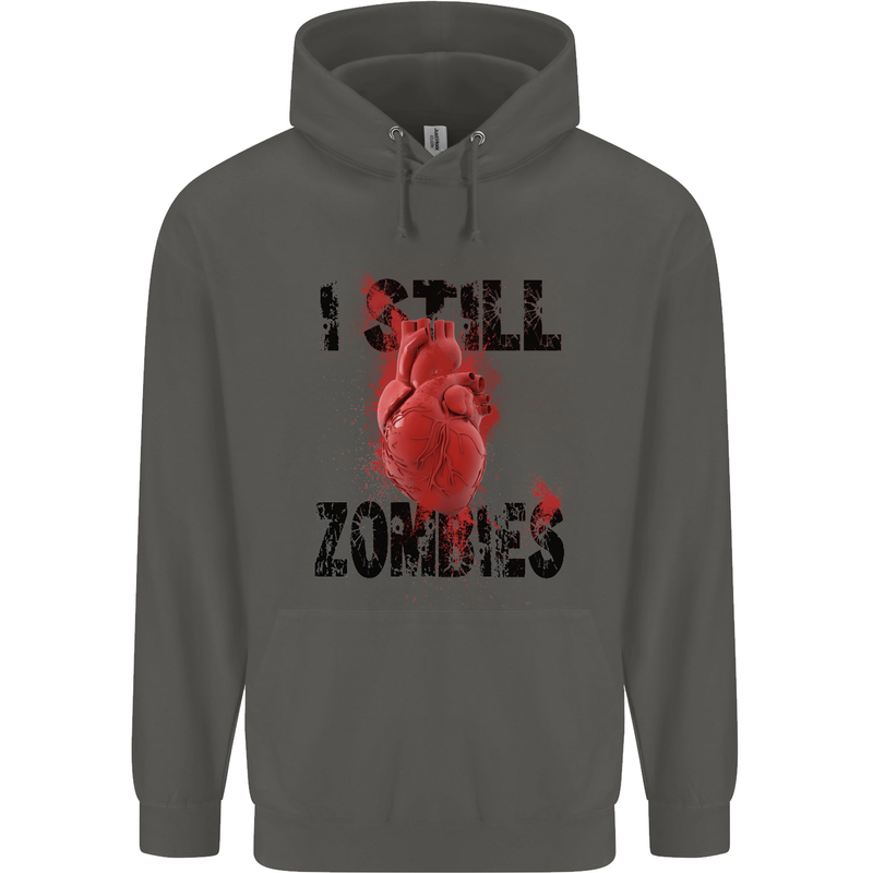 I Still Heart Zombies Apocalypse Childrens Kids Hoodie Storm Grey