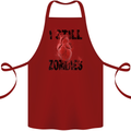 I Still Heart Zombies Apocalypse Cotton Apron 100% Organic Maroon