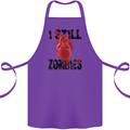 I Still Heart Zombies Apocalypse Cotton Apron 100% Organic Purple