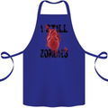 I Still Heart Zombies Apocalypse Cotton Apron 100% Organic Royal Blue