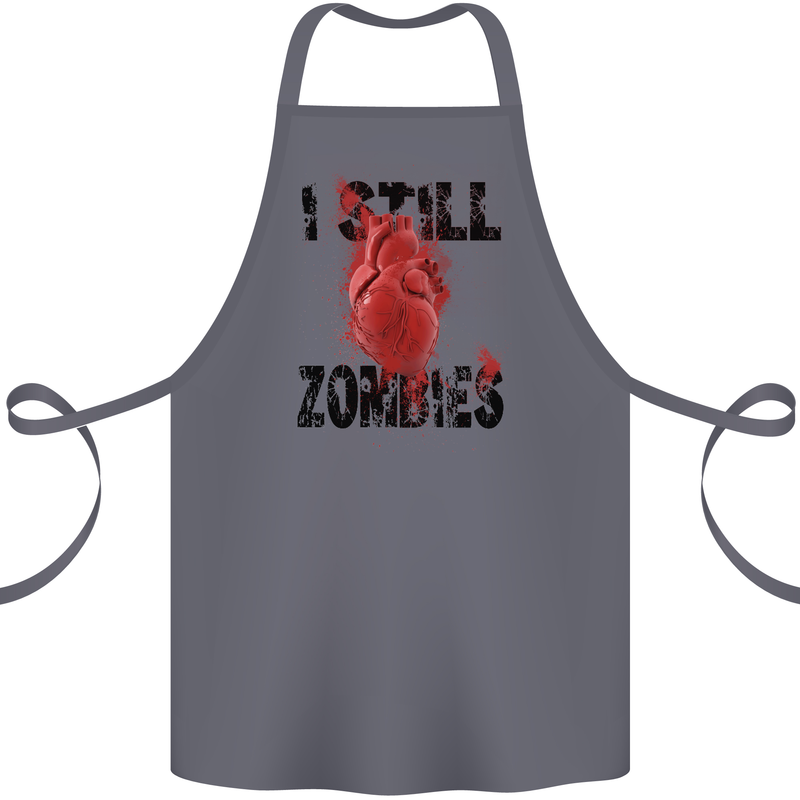 I Still Heart Zombies Apocalypse Cotton Apron 100% Organic Steel