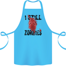 I Still Heart Zombies Apocalypse Cotton Apron 100% Organic Turquoise