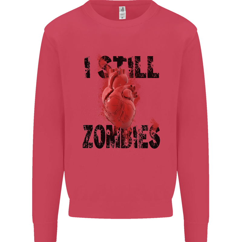 I Still Heart Zombies Apocalypse Kids Sweatshirt Jumper Heliconia