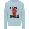I Still Heart Zombies Apocalypse Kids Sweatshirt Jumper Light Blue