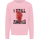 I Still Heart Zombies Apocalypse Kids Sweatshirt Jumper Light Pink