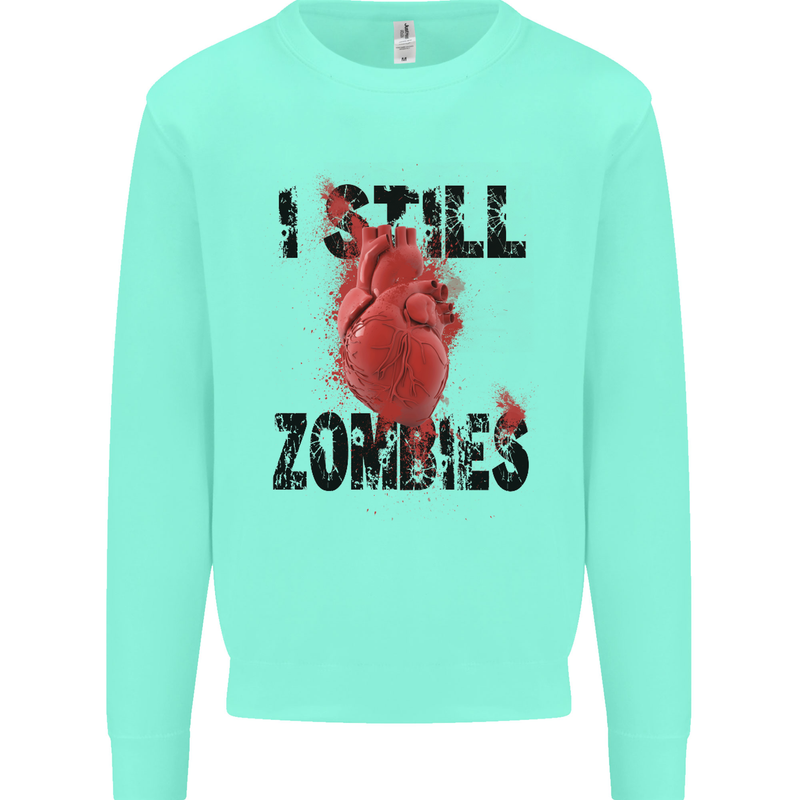 I Still Heart Zombies Apocalypse Kids Sweatshirt Jumper Peppermint