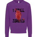 I Still Heart Zombies Apocalypse Kids Sweatshirt Jumper Purple