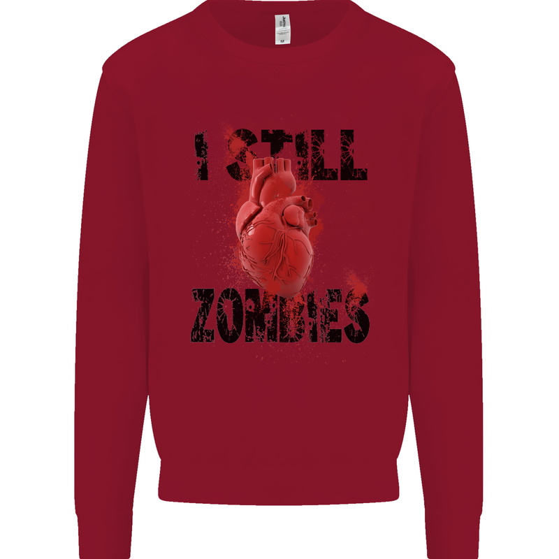 I Still Heart Zombies Apocalypse Kids Sweatshirt Jumper Red