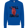 I Still Heart Zombies Apocalypse Kids Sweatshirt Jumper Royal Blue