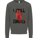 I Still Heart Zombies Apocalypse Kids Sweatshirt Jumper Storm Grey