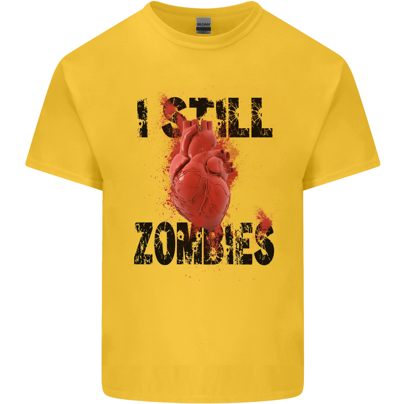 I Still Heart Zombies Apocalypse Kids T-Shirt Childrens Yellow