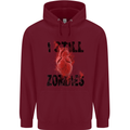 I Still Heart Zombies Apocalypse Mens 80% Cotton Hoodie Maroon