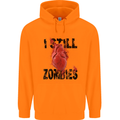 I Still Heart Zombies Apocalypse Mens 80% Cotton Hoodie Orange