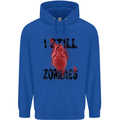 I Still Heart Zombies Apocalypse Mens 80% Cotton Hoodie Royal Blue
