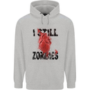 I Still Heart Zombies Apocalypse Mens 80% Cotton Hoodie Sports Grey