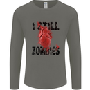 I Still Heart Zombies Apocalypse Mens Long Sleeve T-Shirt Charcoal