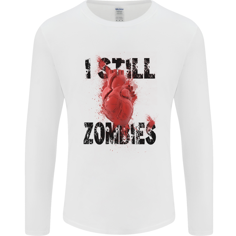 I Still Heart Zombies Apocalypse Mens Long Sleeve T-Shirt White