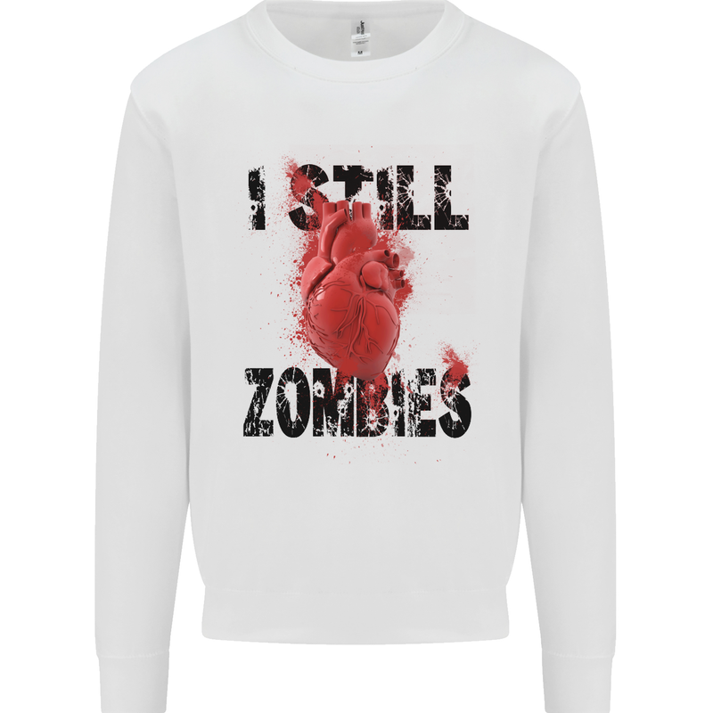 I Still Heart Zombies Apocalypse Mens Sweatshirt Jumper White