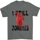 I Still Heart Zombies Apocalypse Mens T-Shirt Cotton Gildan Charcoal