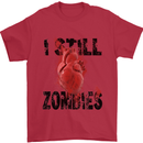 I Still Heart Zombies Apocalypse Mens T-Shirt Cotton Gildan Red