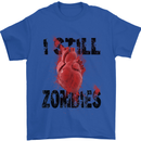 I Still Heart Zombies Apocalypse Mens T-Shirt Cotton Gildan Royal Blue