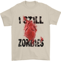 I Still Heart Zombies Apocalypse Mens T-Shirt Cotton Gildan Sand