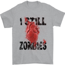 I Still Heart Zombies Apocalypse Mens T-Shirt Cotton Gildan Sports Grey