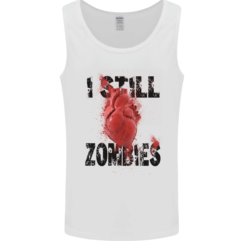 I Still Heart Zombies Apocalypse Mens Vest Tank Top White