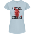 I Still Heart Zombies Apocalypse Womens Petite Cut T-Shirt Light Blue