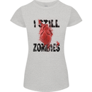 I Still Heart Zombies Apocalypse Womens Petite Cut T-Shirt Sports Grey