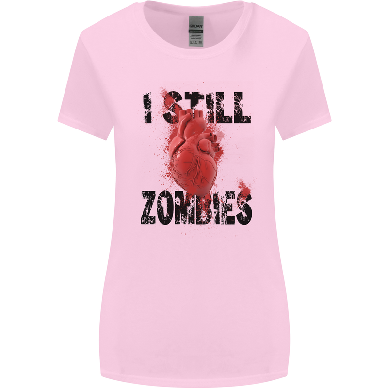 I Still Heart Zombies Apocalypse Womens Wider Cut T-Shirt Light Pink