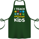 I Teach Awesome Kids Funny Teacher Teaching Cotton Apron 100% Organic Forest Green
