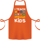 I Teach Awesome Kids Funny Teacher Teaching Cotton Apron 100% Organic Orange