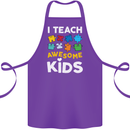 I Teach Awesome Kids Funny Teacher Teaching Cotton Apron 100% Organic Purple