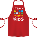 I Teach Awesome Kids Funny Teacher Teaching Cotton Apron 100% Organic Red