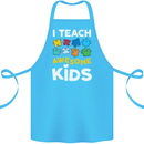 I Teach Awesome Kids Funny Teacher Teaching Cotton Apron 100% Organic Turquoise