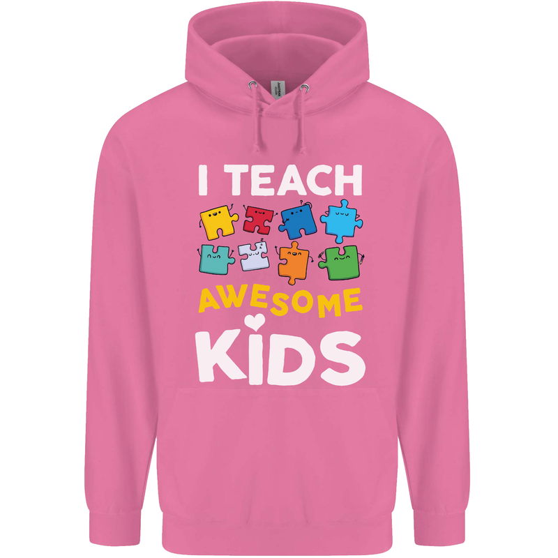 I Teach Awesome Kids Funny Teacher Teaching Mens 80% Cotton Hoodie Azelea