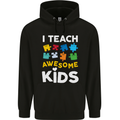 I Teach Awesome Kids Funny Teacher Teaching Mens 80% Cotton Hoodie Black