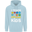 I Teach Awesome Kids Funny Teacher Teaching Mens 80% Cotton Hoodie Light Blue
