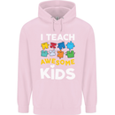 I Teach Awesome Kids Funny Teacher Teaching Mens 80% Cotton Hoodie Light Pink