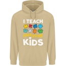 I Teach Awesome Kids Funny Teacher Teaching Mens 80% Cotton Hoodie Sand