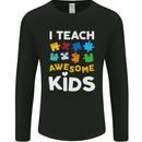 I Teach Awesome Kids Funny Teacher Teaching Mens Long Sleeve T-Shirt Black