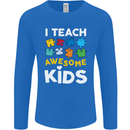 I Teach Awesome Kids Funny Teacher Teaching Mens Long Sleeve T-Shirt Royal Blue