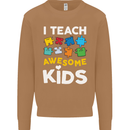 I Teach Awesome Kids Funny Teacher Teaching Mens Sweatshirt Jumper Caramel Latte