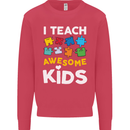 I Teach Awesome Kids Funny Teacher Teaching Mens Sweatshirt Jumper Heliconia