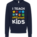 I Teach Awesome Kids Funny Teacher Teaching Mens Sweatshirt Jumper Navy Blue